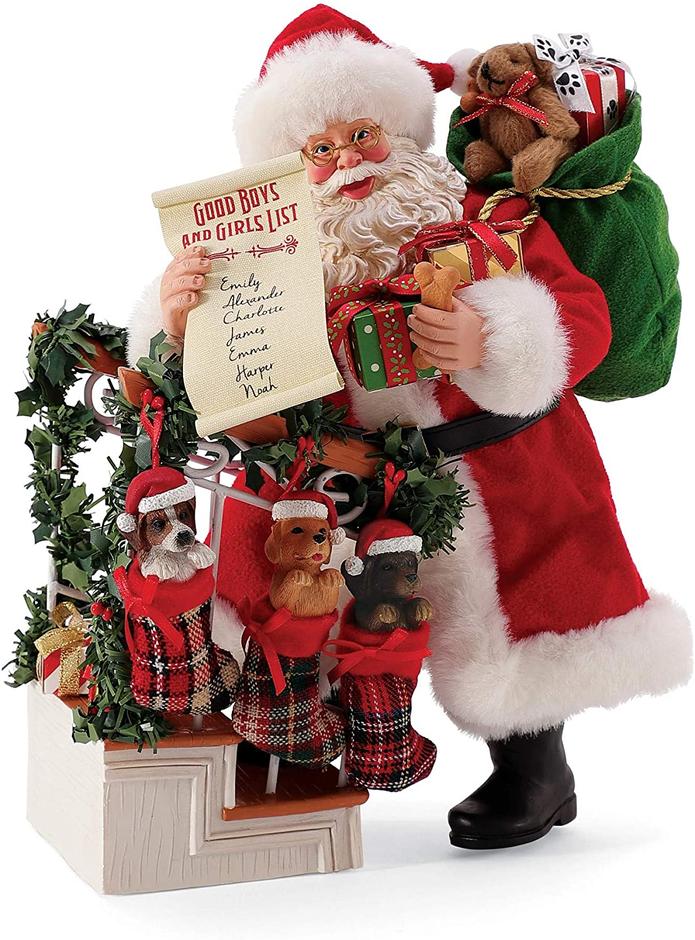 Santa and his Pets Puppy Stockings, 6008219, Possible Dreams 