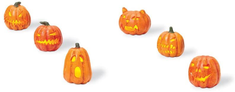 HV, Lit Jack-O-Lanterns (Set of 6), 810798, Halloween Village 